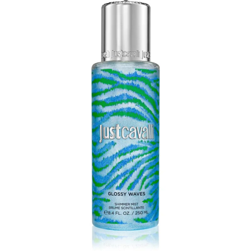 Roberto Cavalli Just Cavalli Glossy Waves rozjasňující mlha na tělo pro ženy 250 ml