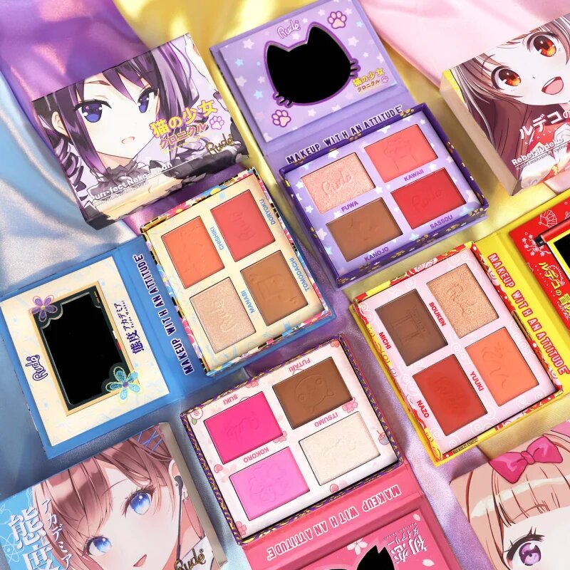 Rude Cosmetics Manga Face Palette multifunkční paleta na obličej odstín Rebel Rudeko 11.2 g