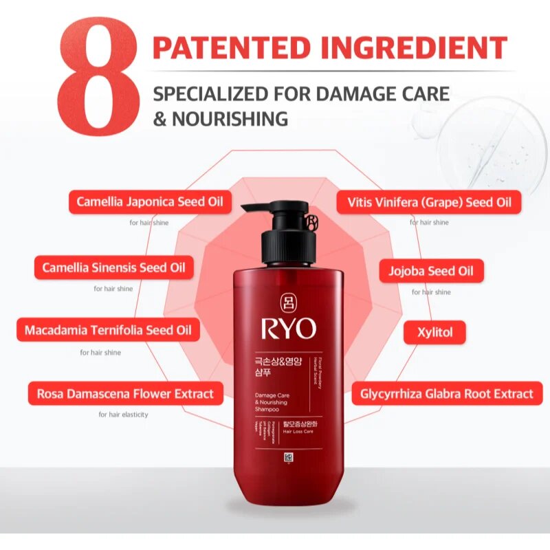 RYO Damage Care & Nourishing Shampoo intenzivně regenerační šampon pro poškozené vlasy 480 ml