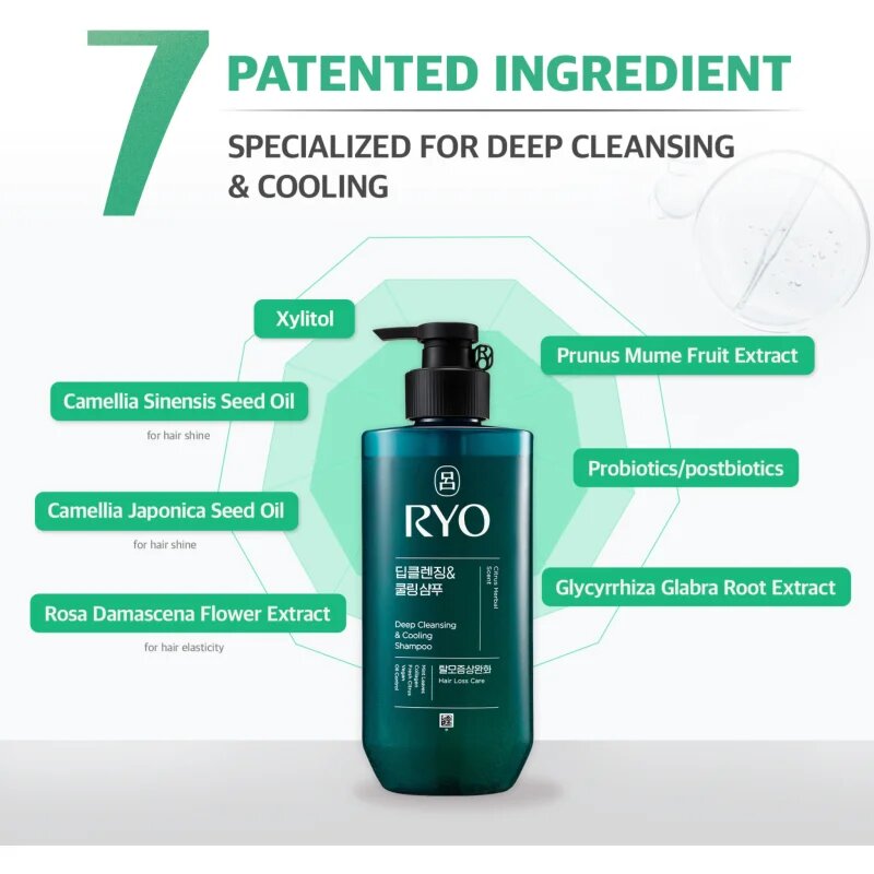 RYO Deep Cleansing & Cooling Shampoo hloubkově čisticí šampon s chladivým účinkem 480 ml