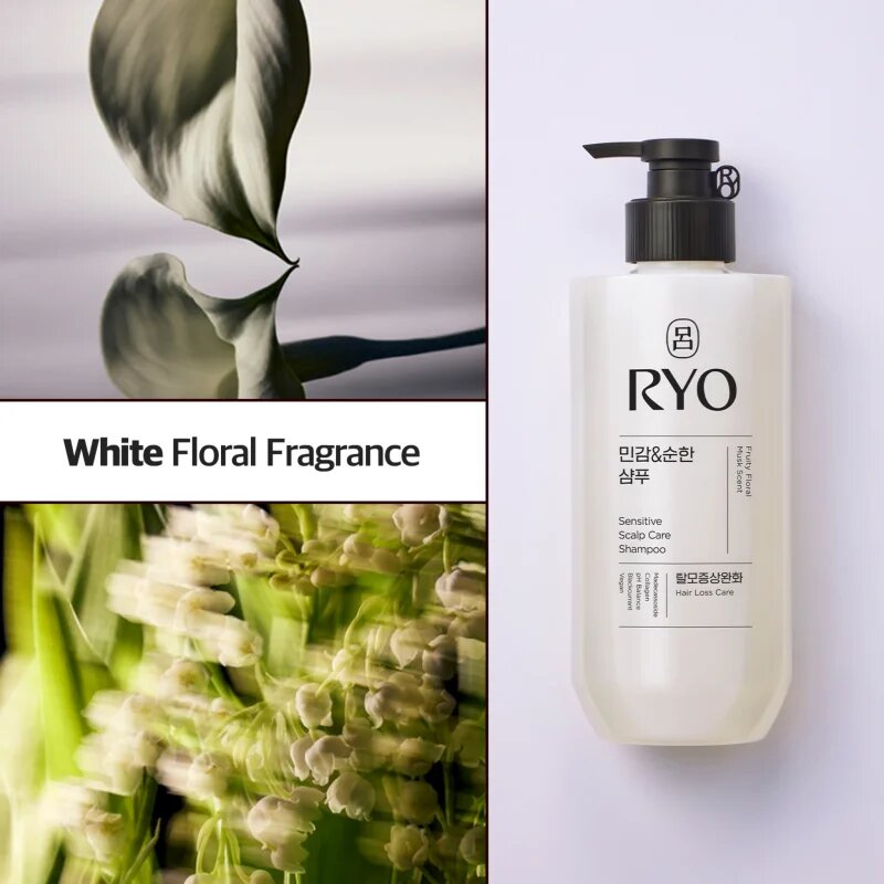 RYO Sensitive Scalp Care Shampoo zklidňující šampon pro citlivou pokožku hlavy 480 ml