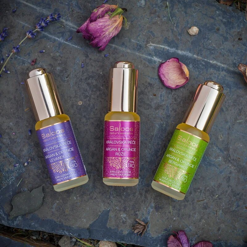 Saloos Bio Královská Péče Argan & Opuncie & Bergamot vyživující pleťový olej proti prvním známkám stárnutí pleti 20 ml