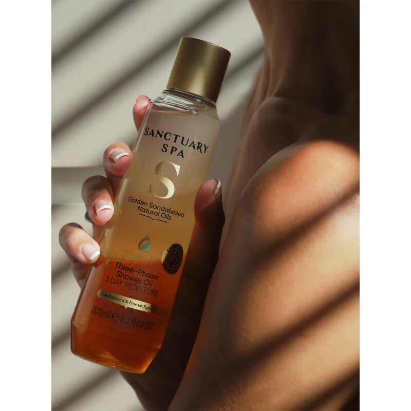 Sanctuary Spa Golden Sandalwood třífázový sprchový olej 200 ml