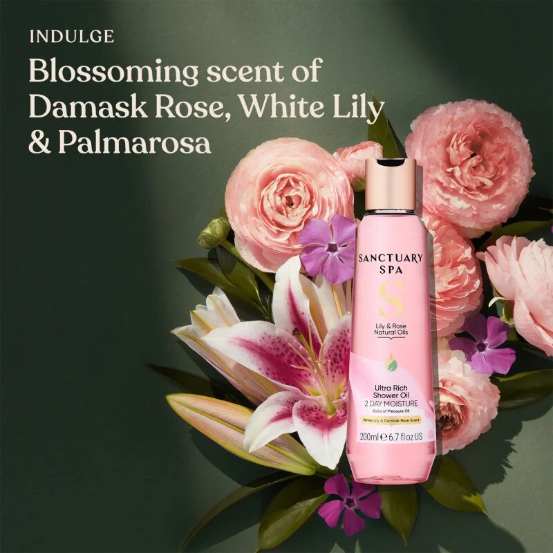 Sanctuary Spa Lily & Rose Natural Oils pečující sprchový olej 200 ml