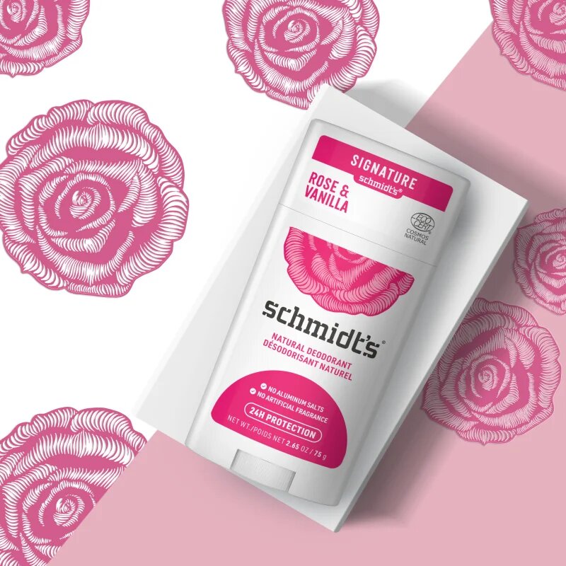 Schmidt's Rose + Vanilla přírodní tuhý deodorant 75 g
