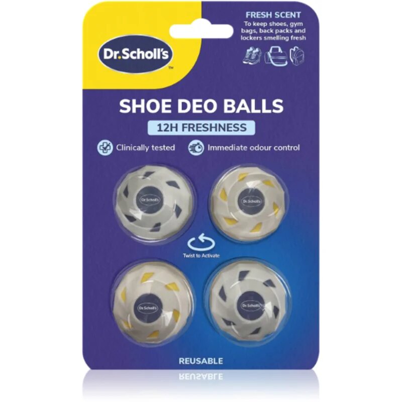 Scholl Dr. 's 12 Hour Freshness osvěžující kuličky do obuvi 4 ks