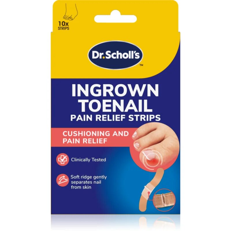 Scholl Dr. 's Ingrown Toenail Pain Relief Strips náplasti proti zarůstání nehtů 10 ks