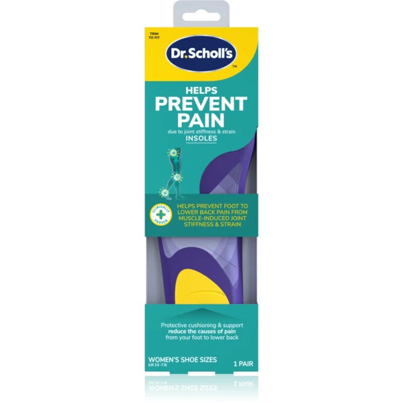 Scholl Dr. 's Prevent Pain vložky do bot proti bolesti velikost Small - Women's UK 3.5 - 7.5 1 pár