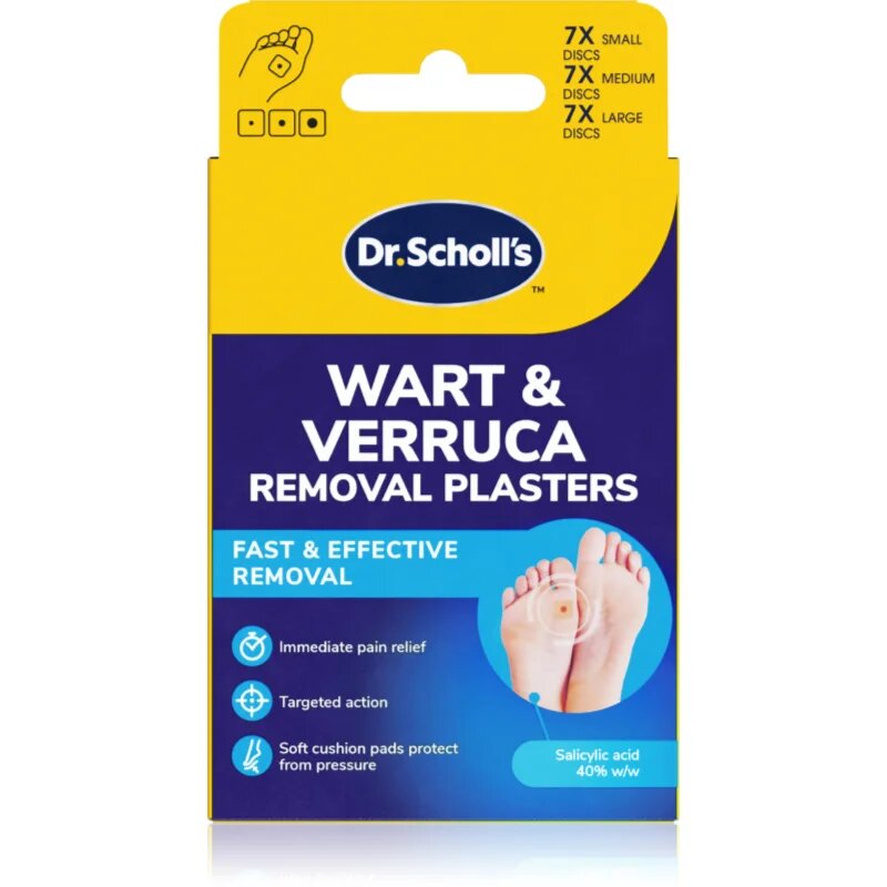 Scholl Dr. 's Wart & Verruca Plaster sada náplastí pro zmírnění tlaku vyvíjeného na bradavice a mozoly 3x7 ks