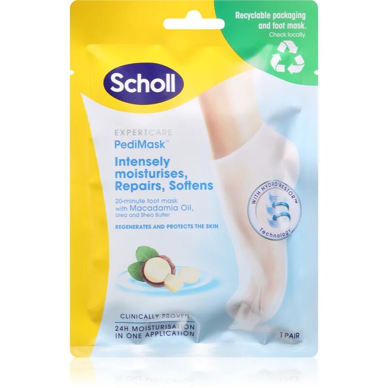 Scholl Pedimask™ Macadamia Oil hloubkově vyživující maska na nohy 1 ks