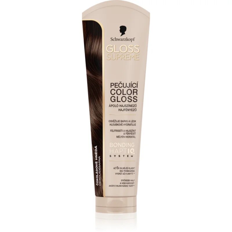 Schwarzkopf Creme Supreme Gloss barvicí maska dodávající hydrataci a lesk odstín Čokoládově Hnědá 145 ml