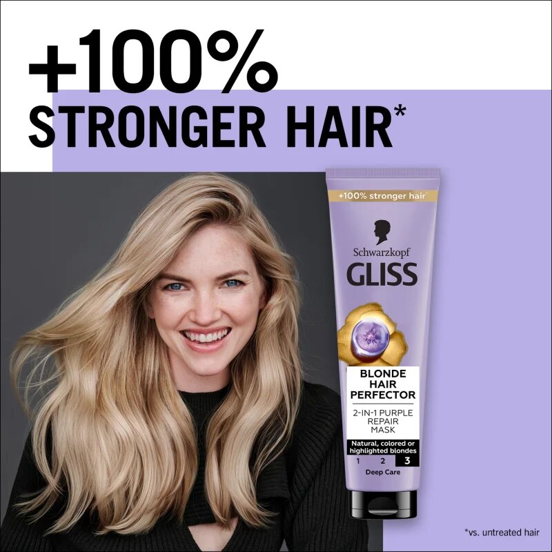 Schwarzkopf Gliss Blonde Hair Perfector regenerační maska na vlasy pro zesvětlené nebo melírované vlasy 150 ml