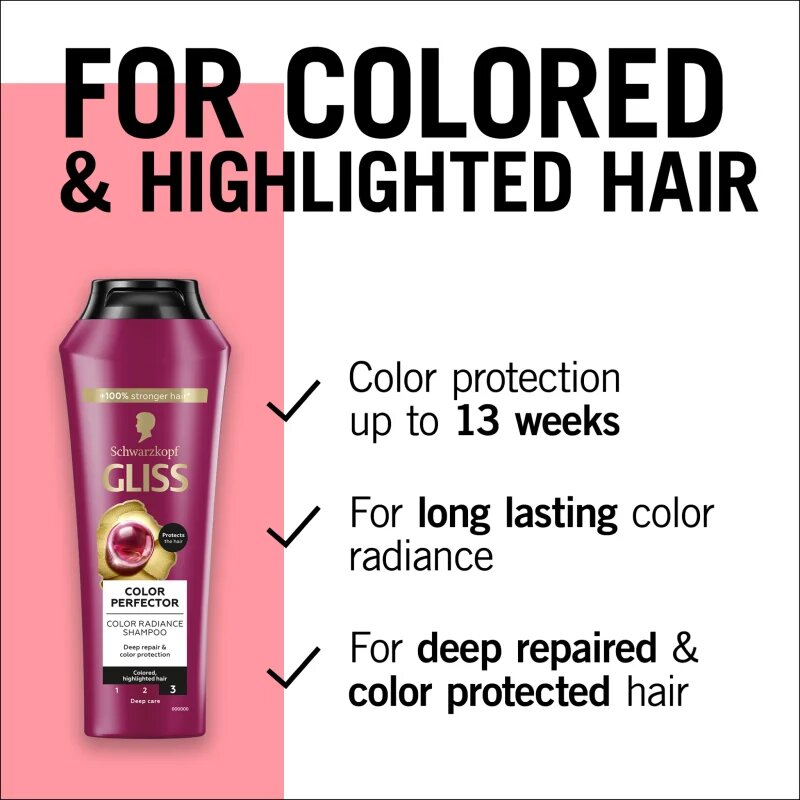 Schwarzkopf Gliss Color Perfector ochranný šampon pro barvené vlasy 400 ml