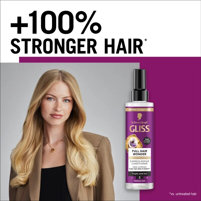 Schwarzkopf Gliss Full Hair Wonder regenerační bezoplachový kondicionér pro oslabené vlasy 200 ml