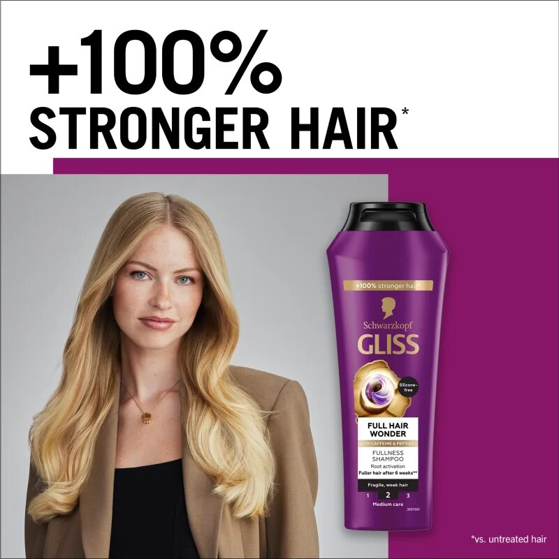 Schwarzkopf Gliss Full Hair Wonder regenerační šampon pro oslabené vlasy 400 ml