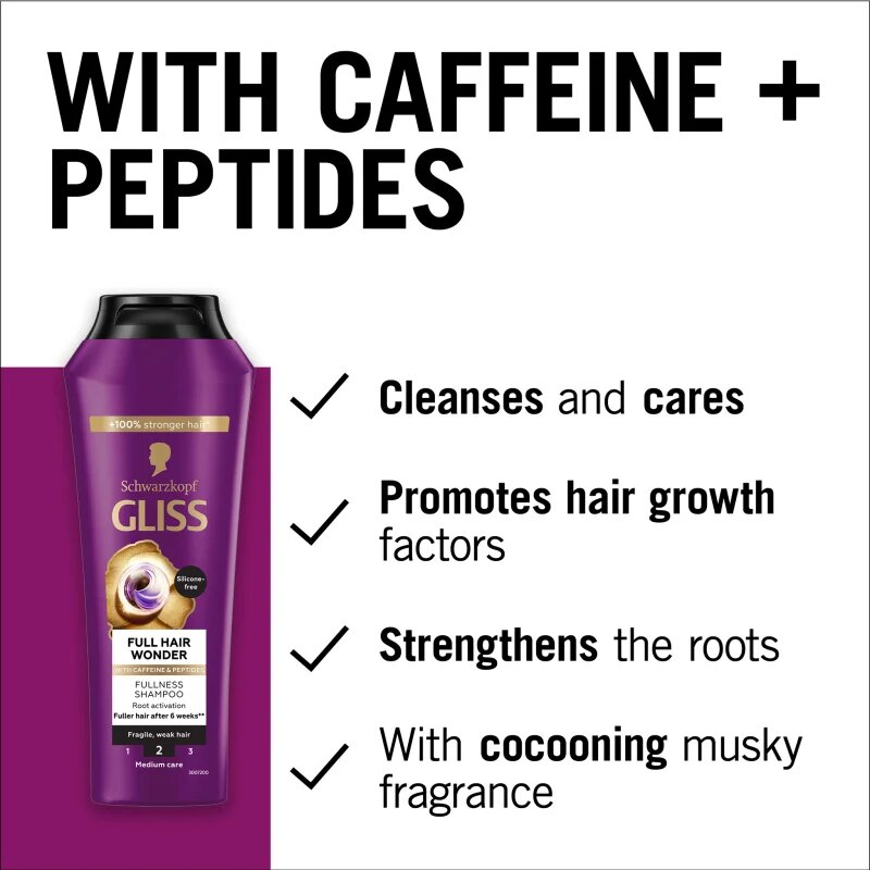 Schwarzkopf Gliss Full Hair Wonder regenerační šampon pro oslabené vlasy 400 ml