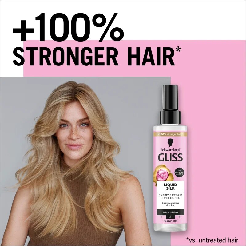 Schwarzkopf Gliss Liquid Silk bezoplachový kondicionér pro posílení a lesk vlasů 200 ml