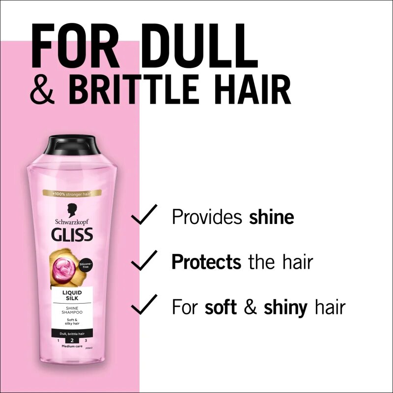 Schwarzkopf Gliss Liquid Silk regenerační šampon pro posílení a lesk vlasů 400 ml