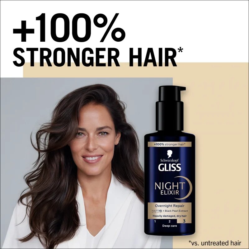 Schwarzkopf Gliss Night Elixir bezoplachový elixír pro poškozené vlasy 100 ml