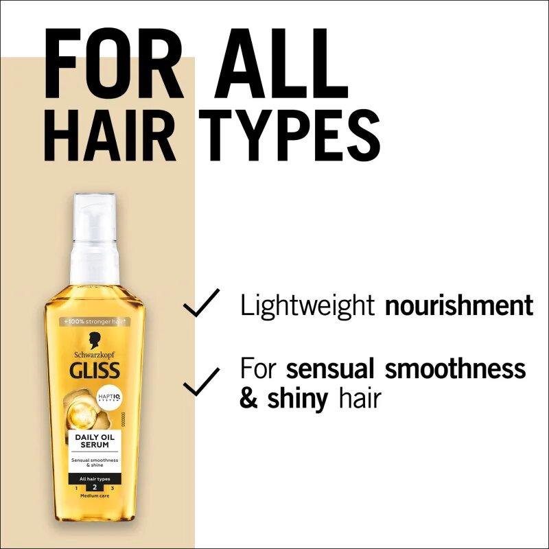 Schwarzkopf Gliss Oil Nutritive olejové sérum pro každodenní použití 75 ml