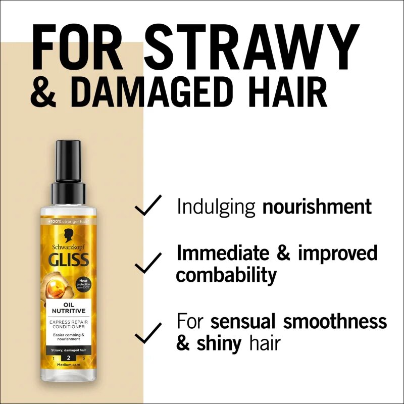 Schwarzkopf Gliss Oil Nutritive regenerační balzám pro nepoddajné a krepatějící se vlasy 200 ml