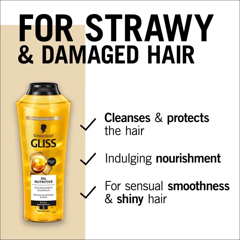 Schwarzkopf Gliss Oil Nutritive vyživující šampon s olejem 400 ml