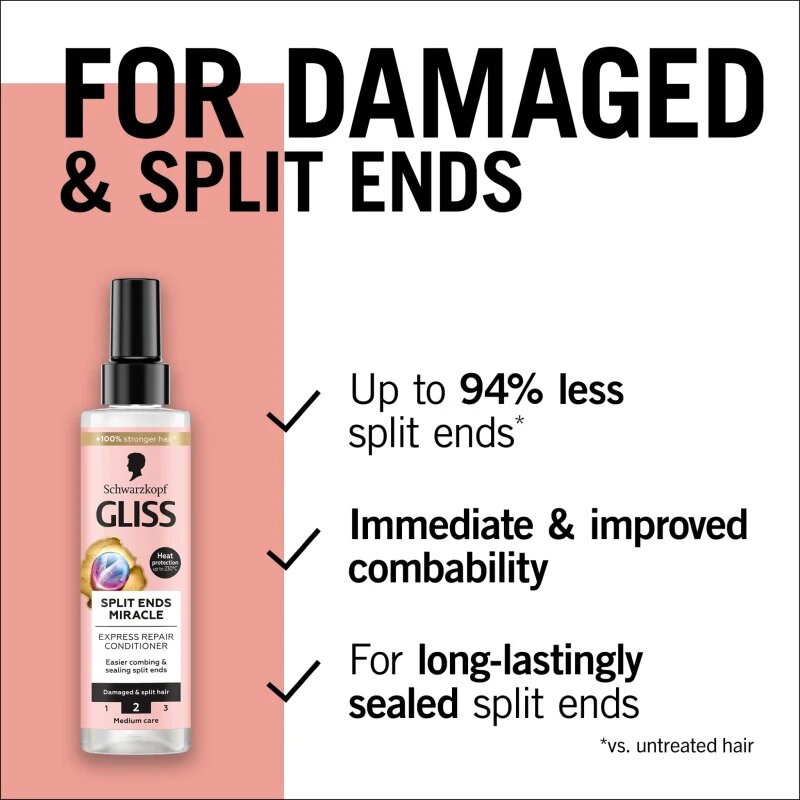 Schwarzkopf Gliss Split Ends Miracle bezoplachový kondicionér na roztřepené konečky vlasů 200 ml