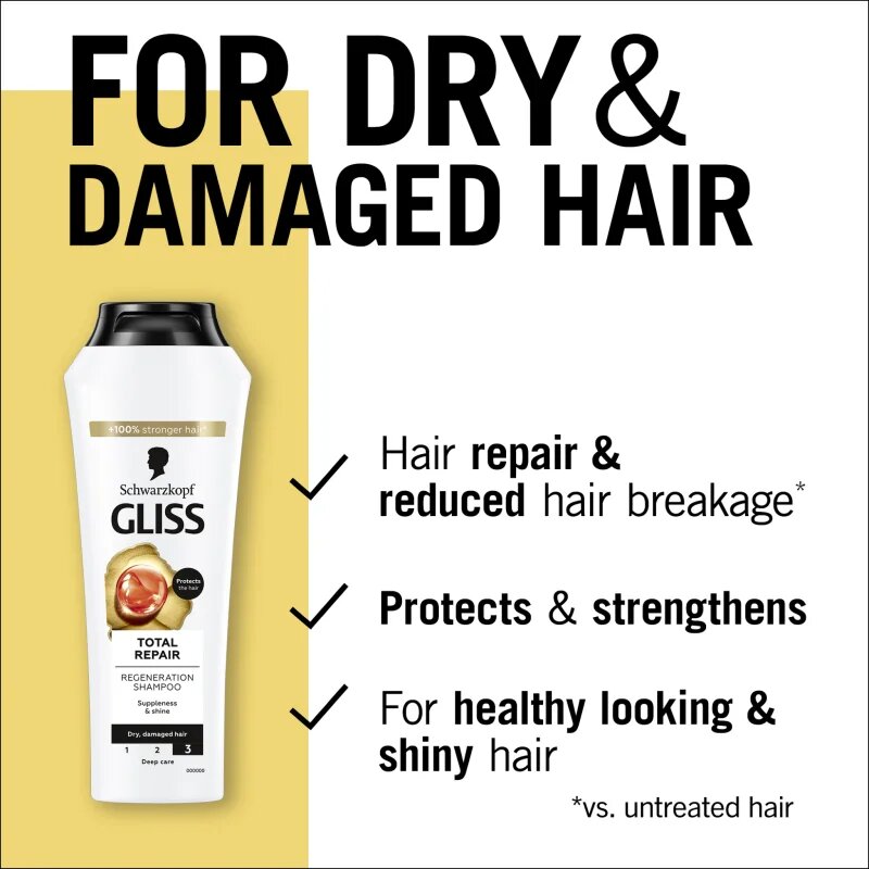 Schwarzkopf Gliss Total Repair intenzivně regenerační šampon 400 ml