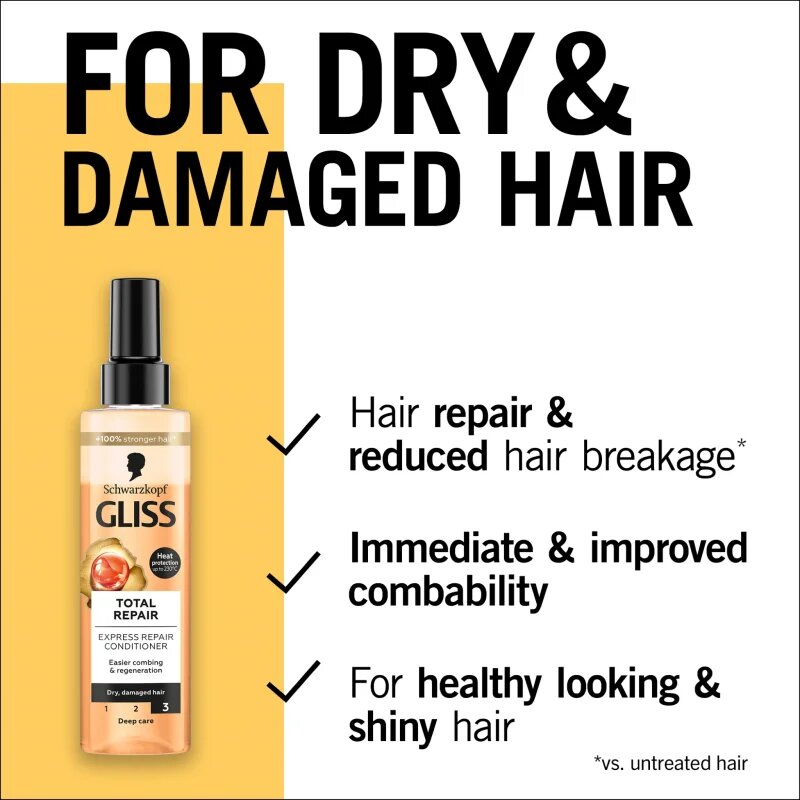 Schwarzkopf Gliss Total Repair regenerační balzám na suché konečky vlasů 200 ml