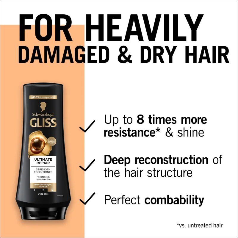 Schwarzkopf Gliss Ultimate Repair posilující kondicionér pro suché a poškozené vlasy 200 ml
