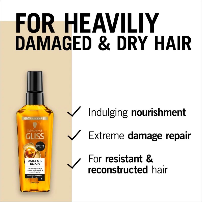 Schwarzkopf Gliss Ultimate Repair vyživující sérum pro suché a poškozené vlasy 75 ml