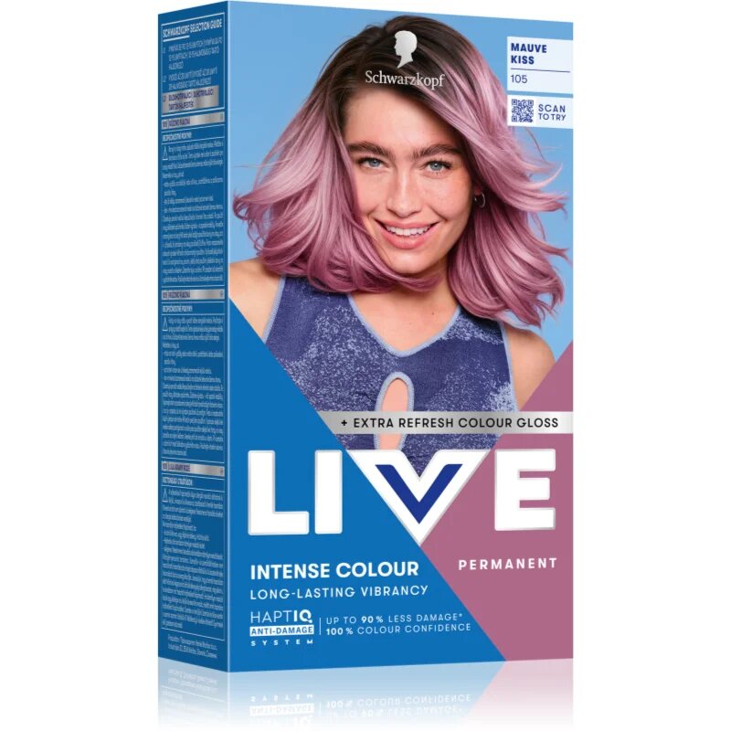 Schwarzkopf LIVE Intense Colour permanentní barva na vlasy odstín 105 Mauve Kiss 1 ks