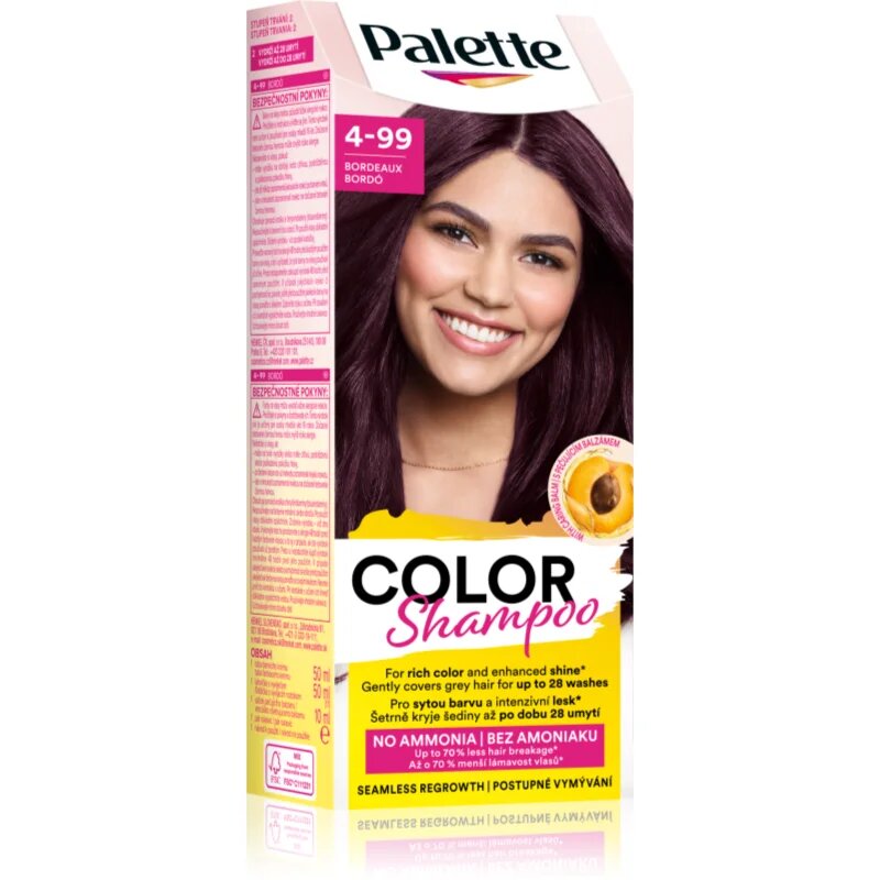 Schwarzkopf Palette Color Shampoo tónovací šampon odstín 4-99 Bordeaux 50 ml