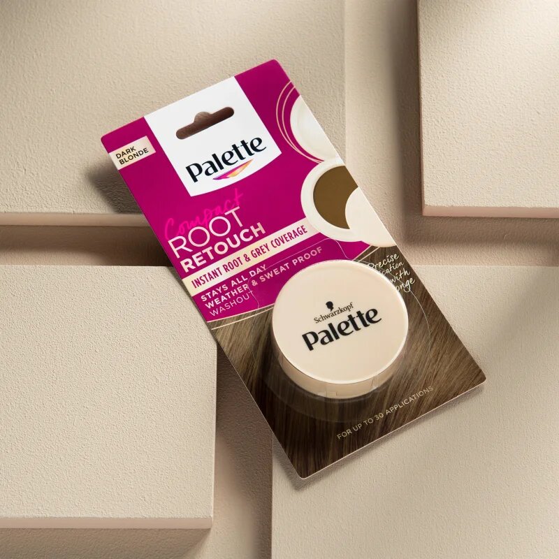 Schwarzkopf Palette Compact Root Retouch vlasový korektor odrostů a šedin s pudrovým efektem odstín Tmavě plavý 3 g