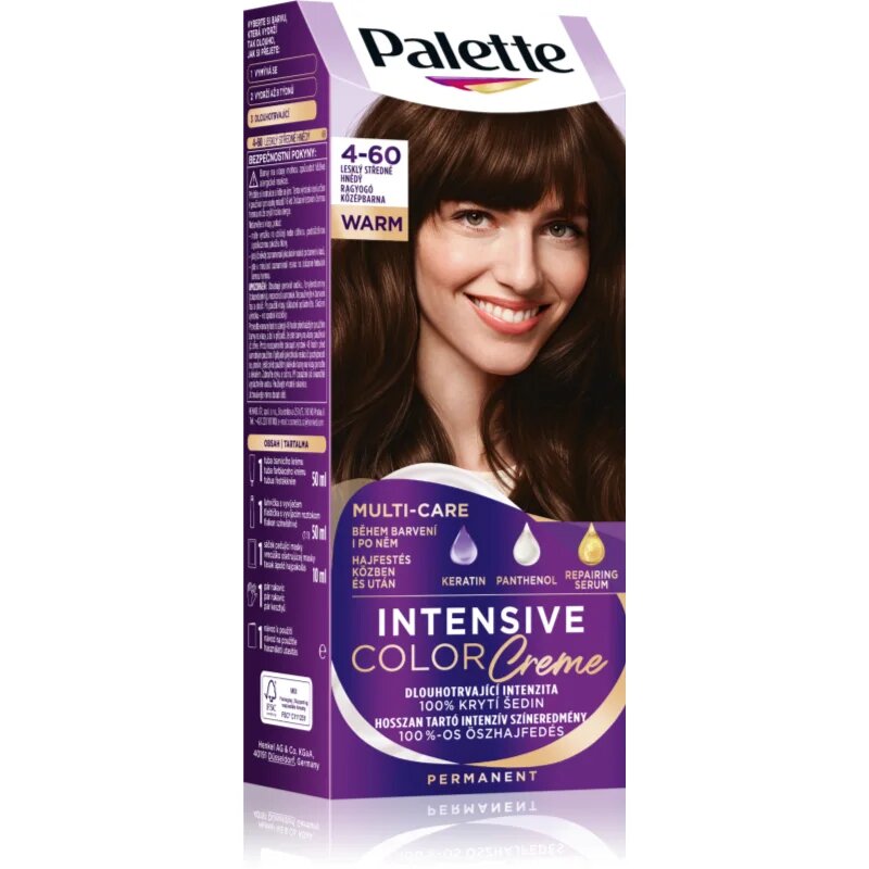 Schwarzkopf Palette Intensive Color Creme permanentní barva na vlasy odstín 4-60 Radiant Medium Brown 1 ks