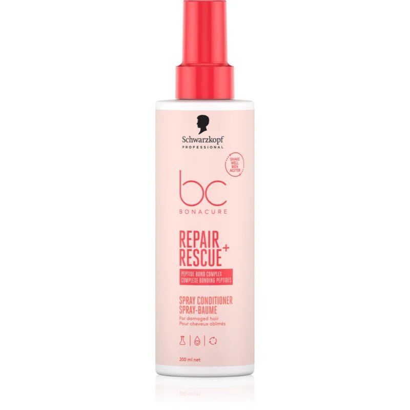 Schwarzkopf Professional BC Bonacure Repair Rescue+ bezoplachový kondicionér pro poškozené vlasy ve spreji 200 ml