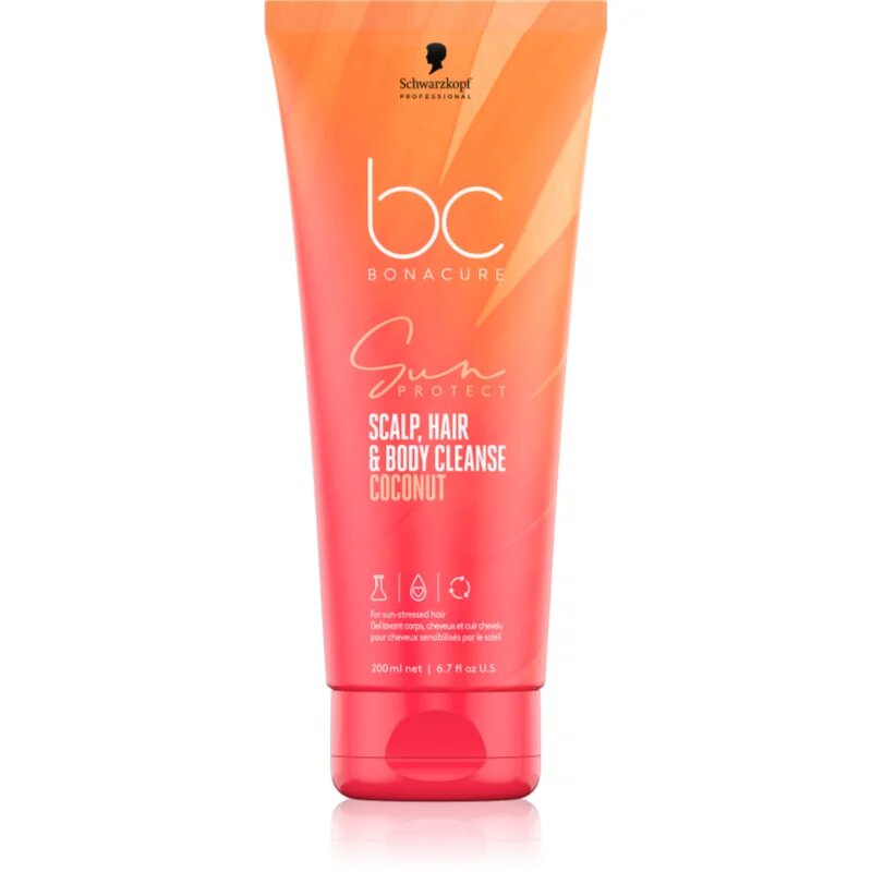 Schwarzkopf Professional BC Bonacure Sun Protect Scalp Hair & Body Cleanse sprchový gel 2 v 1 200 ml