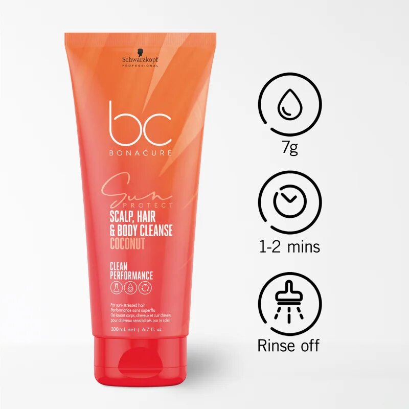 Schwarzkopf Professional BC Bonacure Sun Protect Scalp Hair & Body Cleanse sprchový gel 2 v 1 200 ml
