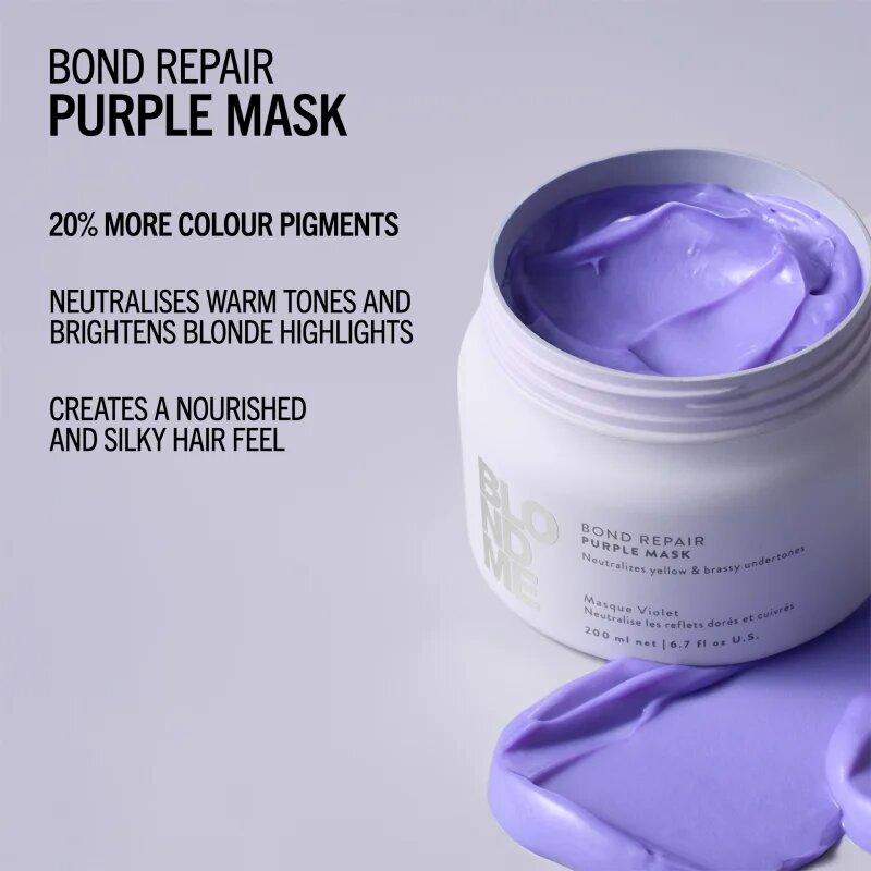 Schwarzkopf Professional Blondme Bond Repair Purple Mask maska na vlasy neutralizující žluté tóny 500 ml