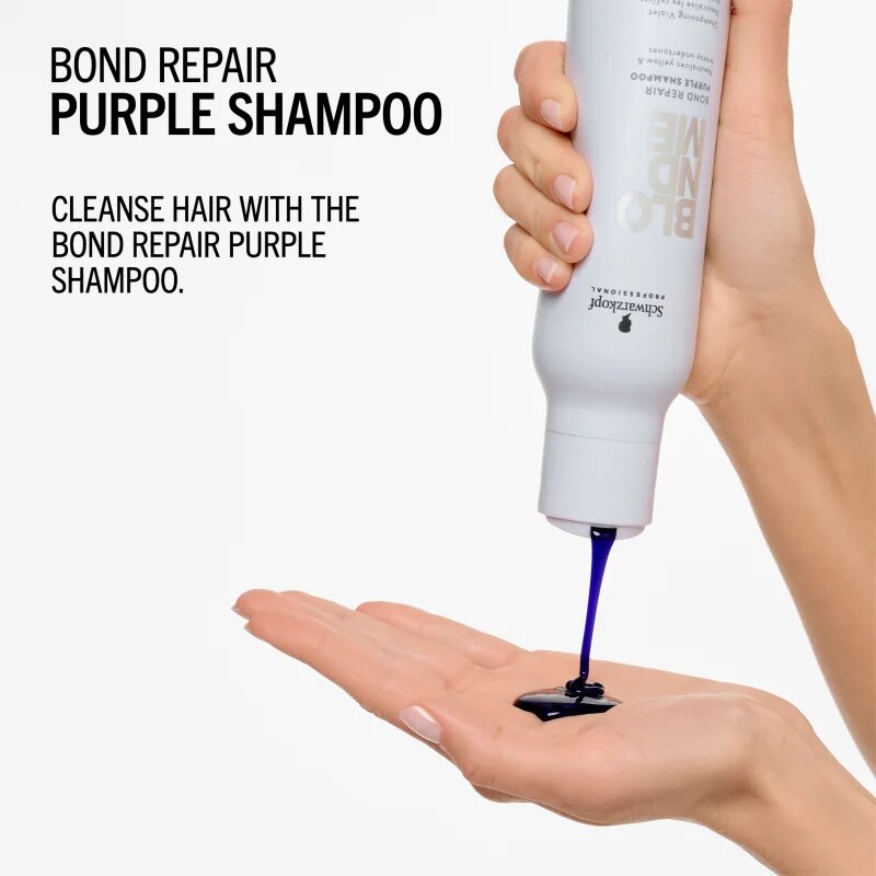 Schwarzkopf Professional Blondme Bond Repair Purple Shampoo fialový šampon pro blond vlasy 300 ml
