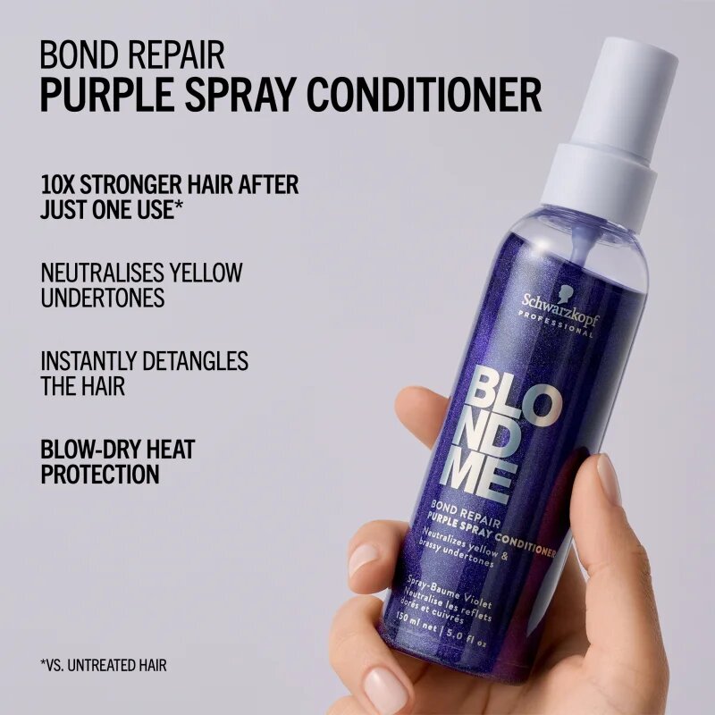 Schwarzkopf Professional Blondme Bond Repair Purple Spray Conditioner fialový kondicionér ve spreji 150 ml