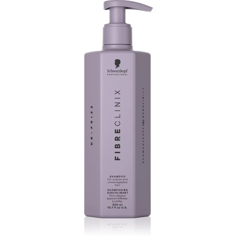 Schwarzkopf Professional Fibre Clinix De-Frizz Shampoo vyhlazující šampon pro nepoddajné a krepatějící se vlasy 300 ml