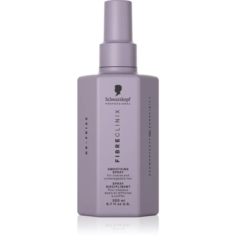 Schwarzkopf Professional Fibre Clinix De-Frizz Smoothing Spray uhlazující sprej pro nepoddajné a krepatějící se vlasy 200 ml