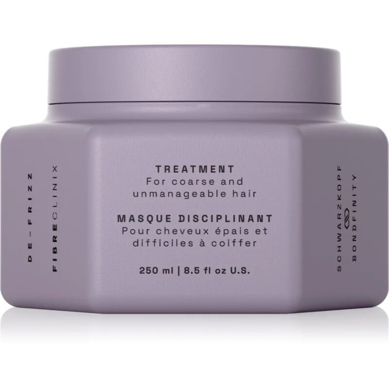 Schwarzkopf Professional Fibre Clinix De-Frizz Treatment uhlazující maska pro nepoddajné a krepatějící se vlasy 250 ml