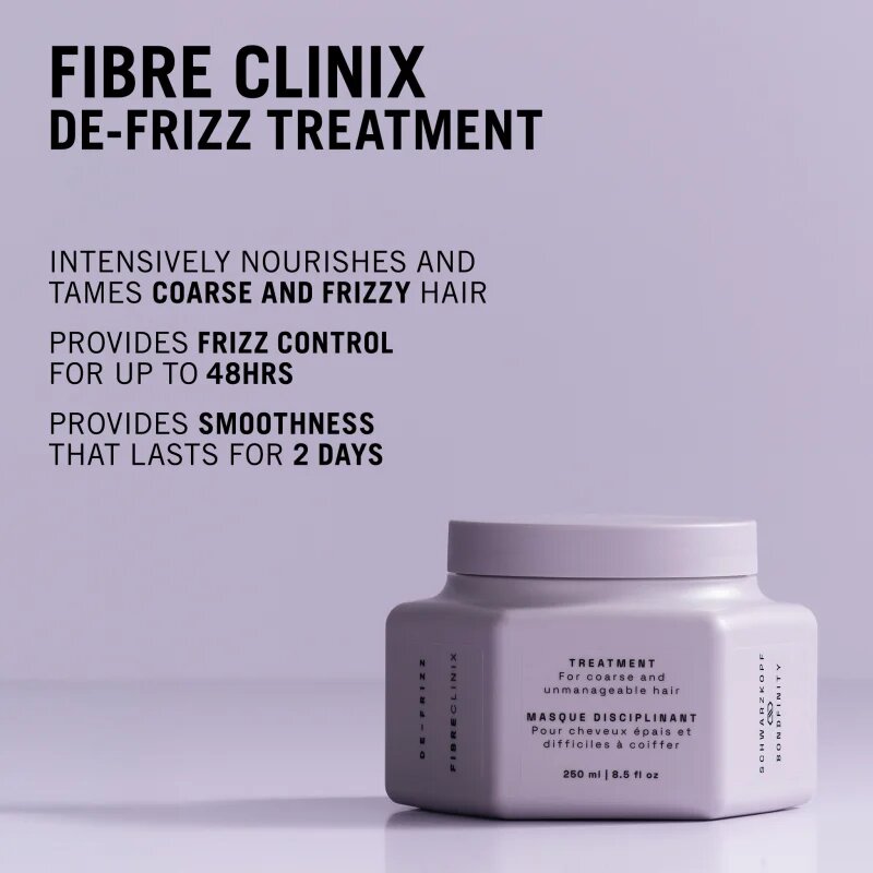 Schwarzkopf Professional Fibre Clinix De-Frizz Treatment uhlazující maska pro nepoddajné a krepatějící se vlasy 250 ml