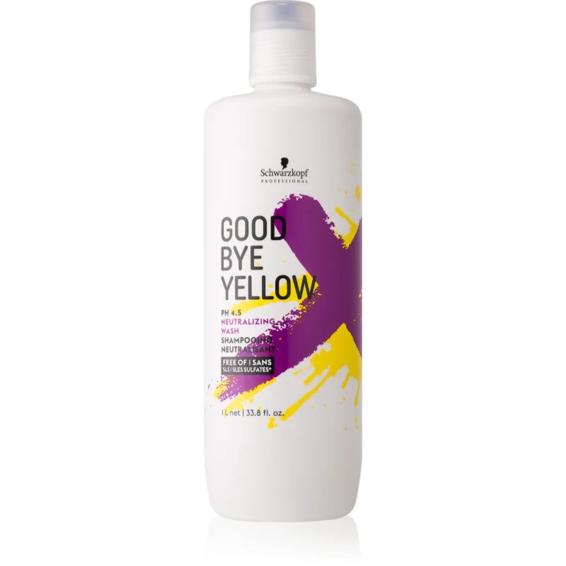 Schwarzkopf Professional Goodbye Yellow šampon neutralizující žluté tóny pro barvené a melírované vlasy 1000 ml