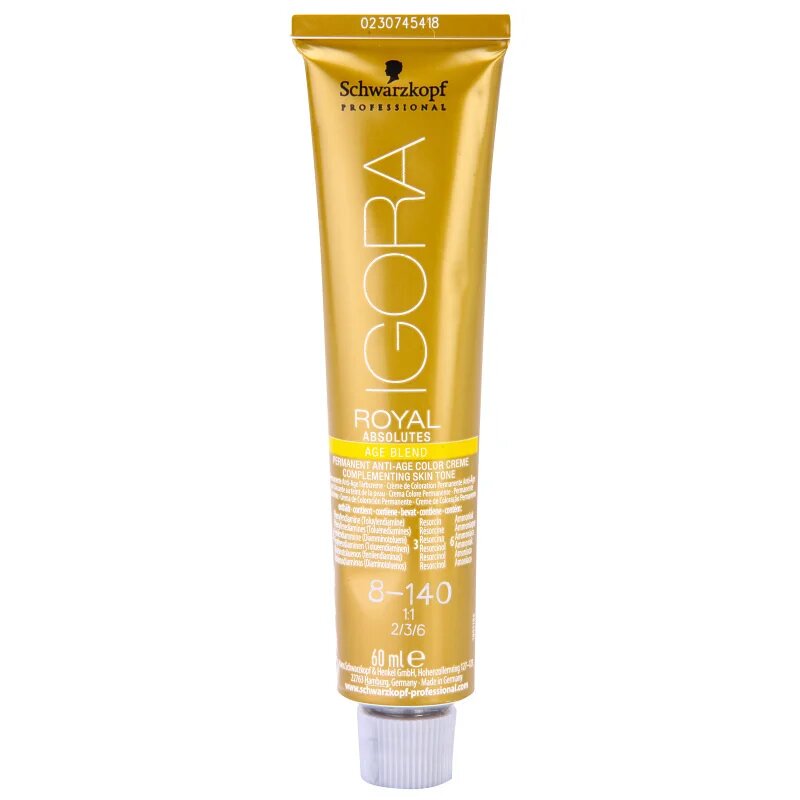 Schwarzkopf Professional IGORA Royal Absolutes Age Blend barva na vlasy odstín 8-140 Light Blonde Cendré Beige Natural 60 ml
