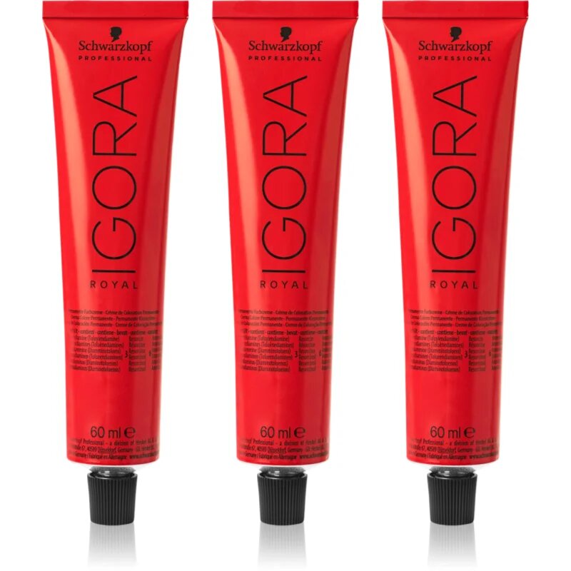 Schwarzkopf Professional IGORA Royal barva na vlasy výhodné balení odstín 6-00 Dark Blonde Natural Extra
