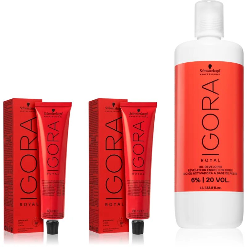 Schwarzkopf Professional IGORA Royal sada při barvení vlasů odstín 5-0; 6-0