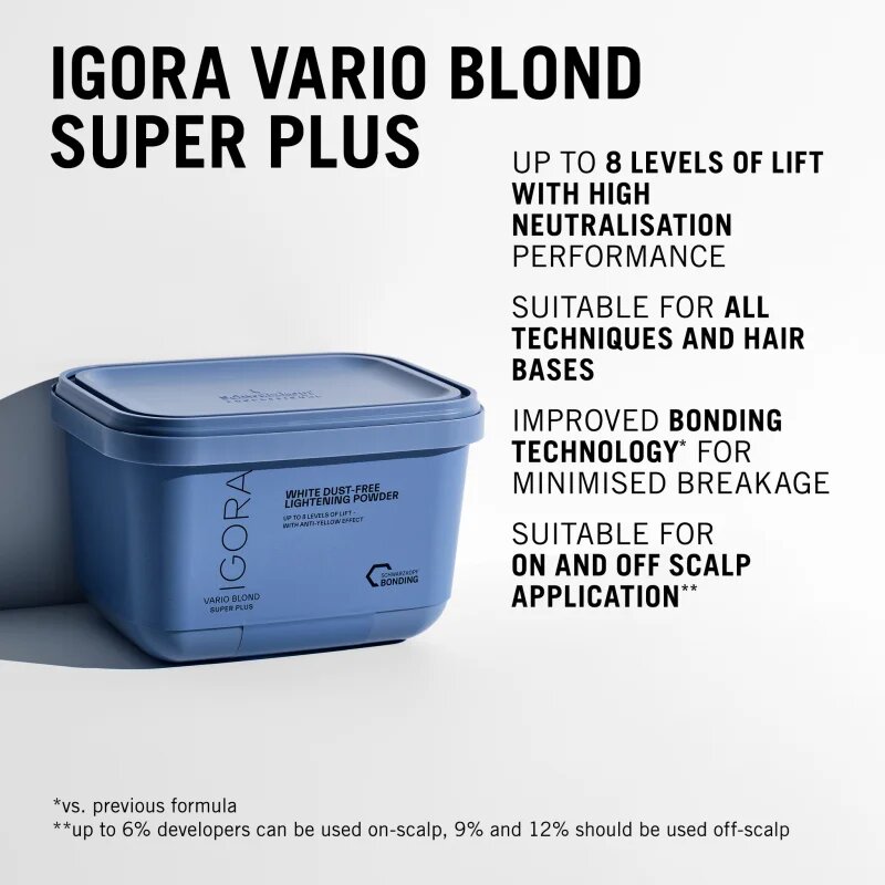 Schwarzkopf Professional IGORA Vario Blond Super Plus zesvětlující pudr pro blond vlasy 450 g